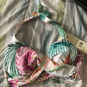 NWT Gottex Tropical Print Halter Bikini Top